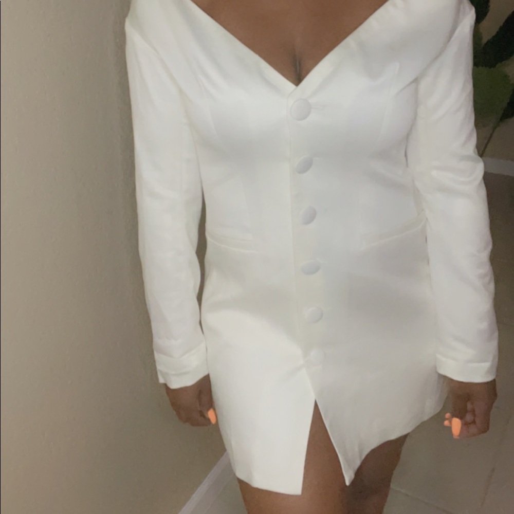 Off white blazer dress